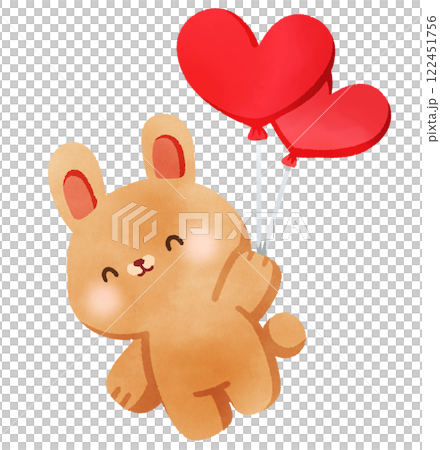 Happy brown rabbit with valentines day Happy brown rabbit with valentines day 122451756