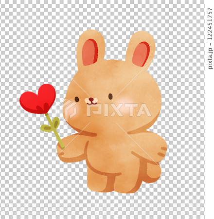 Happy brown rabbit with valentines day Happy brown rabbit with valentines day 122451757