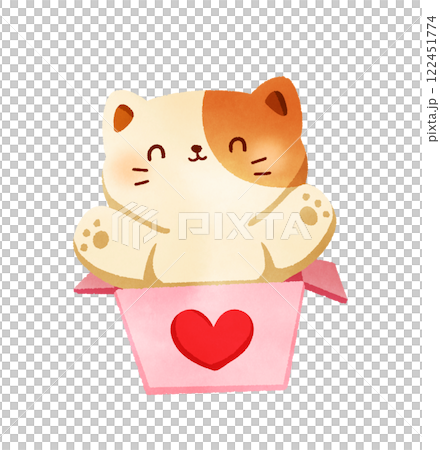 Happy cat with valentines day 122451774