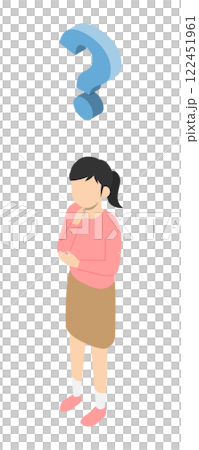 Girl Question Isometric Girl Question Isometric 122451961