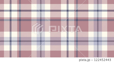 Seamless Plaid Pattern in Pink, Blue, and Cream Checks with Diagonal Stripes Ideal for Textiles, Fabrics, and Digital Design 122452443