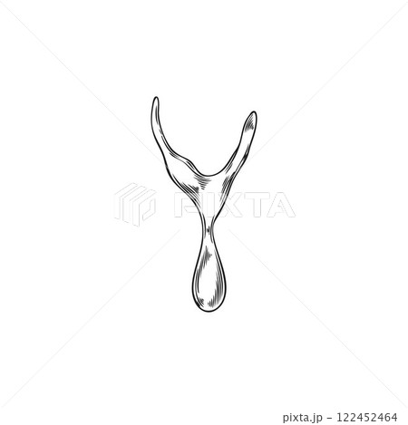 Vector black and white sketch of dripping water, oil or syrup drop. 122452464
