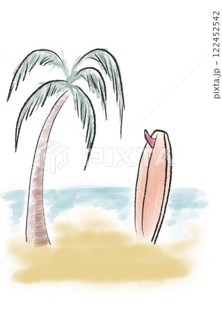 ヤシの木のあるビーチ ヤシの木のあるビーチ 122452542