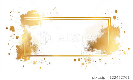 ゴールドフレームと抽象的なペイントスプラッター 122452761