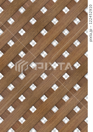 縦向きの立体的な幅が狭いブビンガのラティス 122452910