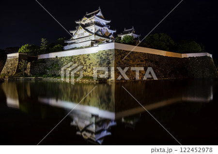 夜の美しい岸和田城天守閣（大阪府岸和田市） 122452978