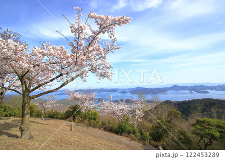 桜が咲く頃の 朝日山から望む瀬戸内風景 桜が咲く頃の 朝日山から望む瀬戸内風景 122453289
