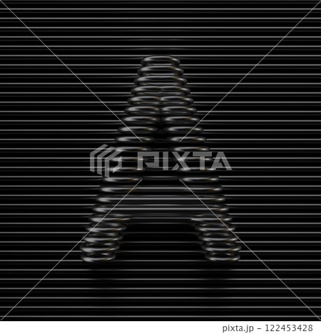 Black wire font Letter A 3D 122453428