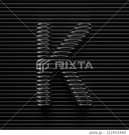 Black wire font Letter K 3D Black wire font Letter K 3D 122453440