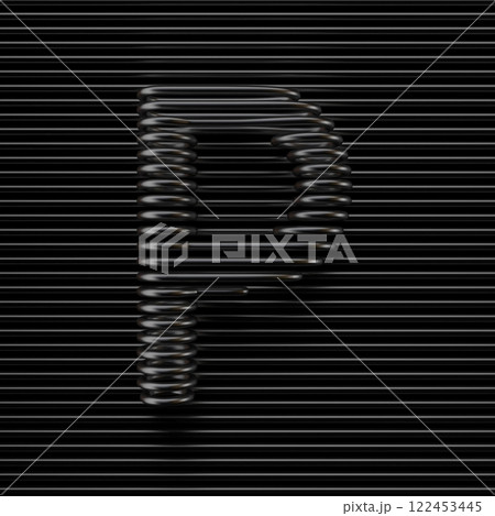 Black wire font Letter P 3D 122453445