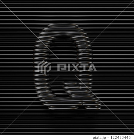 Black wire font Letter Q 3D 122453446