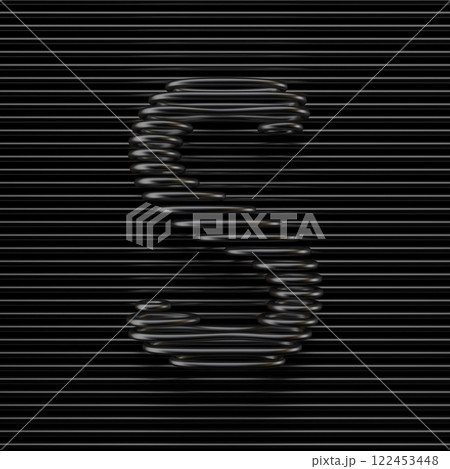 Black wire font Letter S 3D 122453448