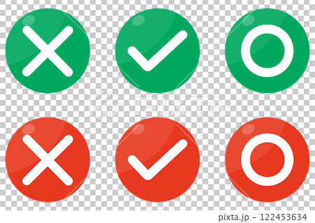 Check mark, tick mark, right and wrong, symbol illustration set 122453634
