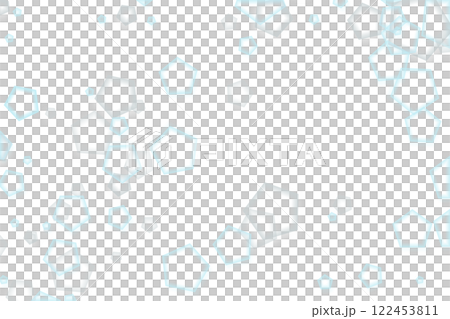 A pattern of transparent blue pentagons scattered randomly 122453811