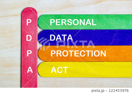 PDPA representing Personal Data Protection Act text on wooden stick 122453976