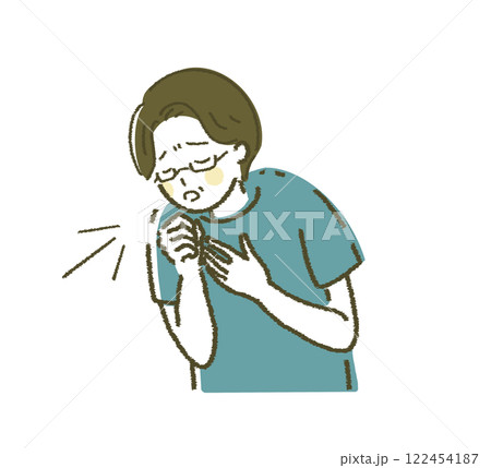 むせる男性 飲み込みにくい 122454187