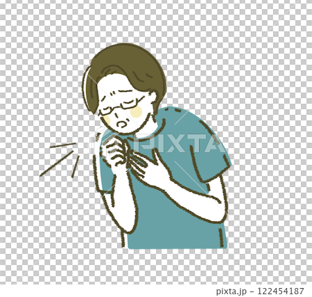 むせる男性 飲み込みにくい 122454187