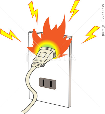 火災の原因となる電源のショート 122454759