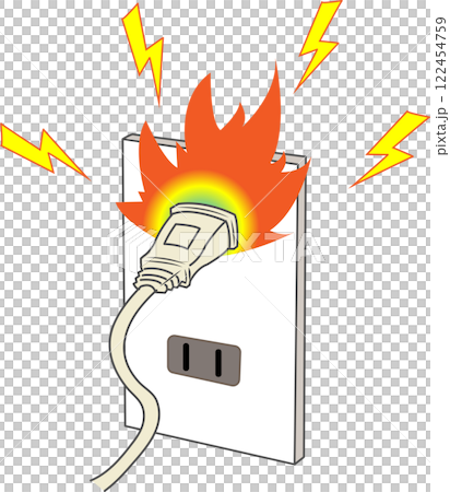 火災の原因となる電源のショート 122454759