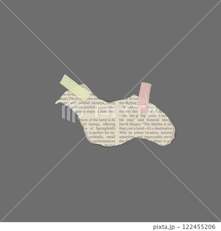 Torn newspaper piece glued with adhesive tapes, vector clipping paper tear with torn edges, photocopy magazine fragment 122455206