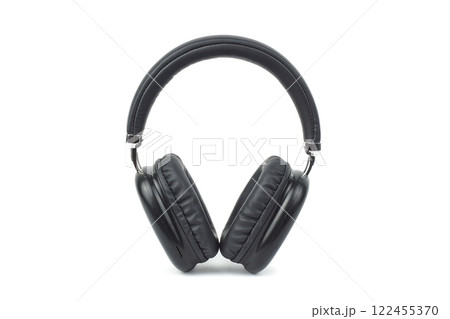 Black headphone isolate on white background. 122455370