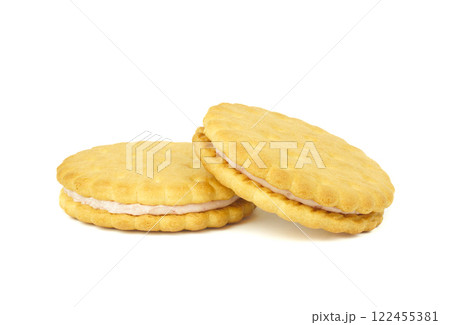 cookies with filling on a white background cookies with filling on a white background 122455381