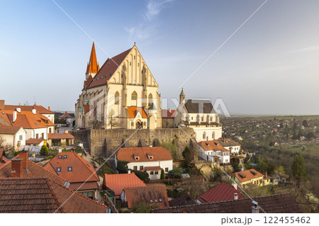 Church of Saint Nicholas in Znojmo town at sunset. The South Moravian Region in Czech Republic, Europe. 122455462