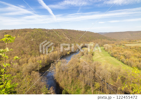 Lookout of Nine Mills in Podyji National Park, near Znojmo town in South Moravia region, Czech Republic, Europe. Lookout of Nine Mills in Podyji National Park, near Znojmo town in South Moravia region, Czech Republic, Europe. 122455472