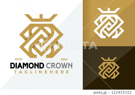 Letter A Diamond Crown Jewelry Logo Icon Vector Design Illustration Letter A Diamond Crown Jewelry Logo Icon Vector Design Illustration 122455722