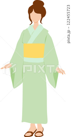 浴衣(着物)を着た女性のイラスト 浴衣(着物)を着た女性のイラスト 122455723
