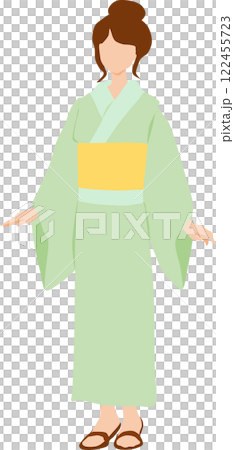 浴衣(着物)を着た女性のイラスト 浴衣(着物)を着た女性のイラスト 122455723