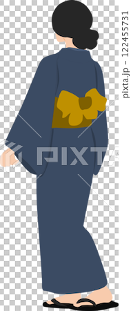 穿著浴衣(和服)的女人的插圖 穿著浴衣(和服)的女人的插圖 122455731