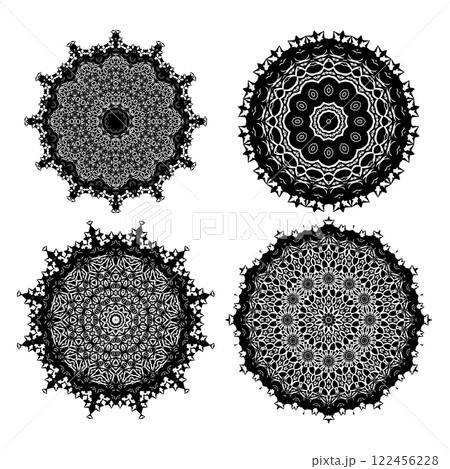 Vector mandala design , relaxing and easy mandala art for tattoo design isolated on white background Vector mandala design , relaxing and easy mandala art for tattoo design isolated on white background 122456228