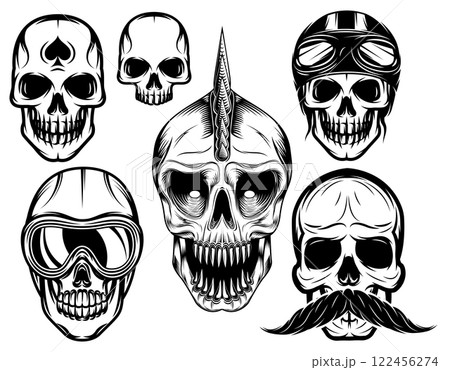 a set of six different skulls for design a set of six different skulls for design 122456274