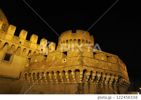Castel Sant'Angelo Castle night view in Rome 122456338