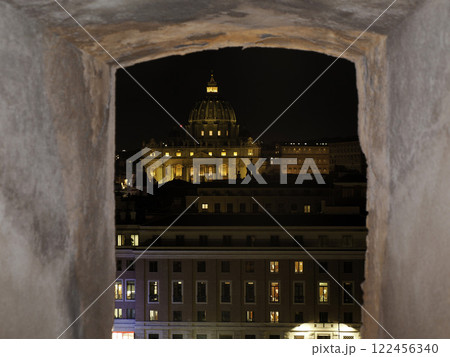 Vatican from Castel Sant'Angelo Castle night view 122456340