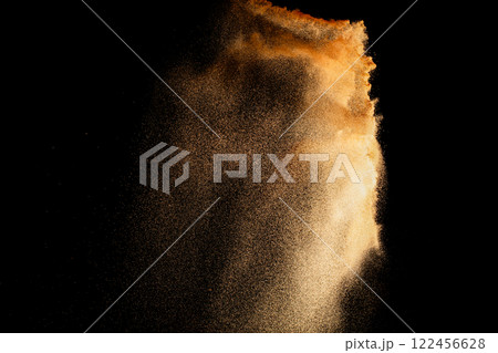 Large cloud of sand is blowing in the wind 122456628