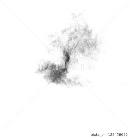 Black and white image of a cloud of smoke 122456631