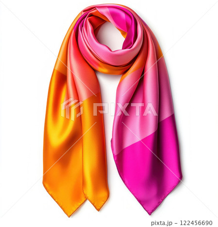 Silk scarf isolated on white background 122456690