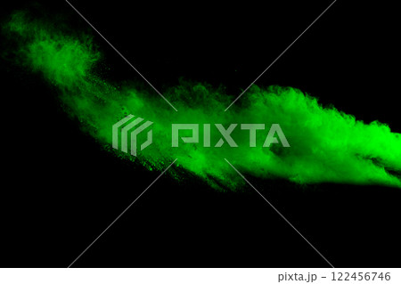 Green cloud of smoke is blowing through the air 122456746