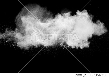 White cloud of powdery substance is in the air 122456967