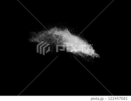 White cloud of powdery substance is in the air 122457081
