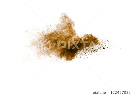 Cloud of brown dust is floating in the air 122457083