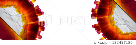 Trendy abstract wireframe background. Modern science or technology art elements. Surface illustration. 122457189