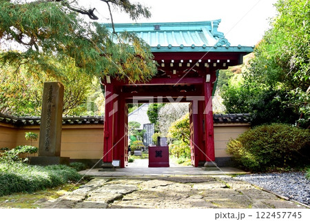 鎌倉市　光則寺山門と参道 122457745