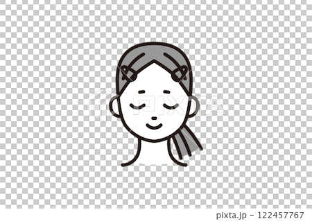 Illustration material of a woman applying make-up _ before make-up 122457767