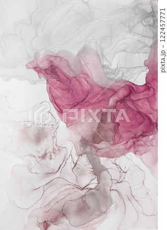 Exploring fluidity and depth in alcohol ink abstract art with vibrant colors 122457771