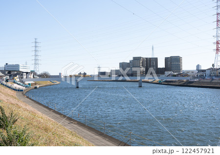 建設中の鶴見川人道橋 矢向・川崎市側から見た様子 122457921