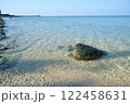 琉球の青い海と大きな岩 122458631