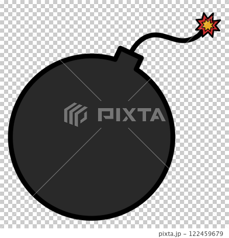 Black round bomb Black round bomb 122459679
